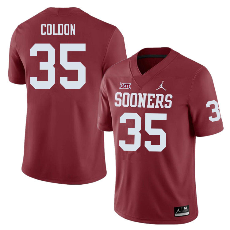 Men #35 C.J. Coldon Oklahoma Sooners College Football Jerseys Sale-Crimson - Click Image to Close